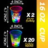 mishunyus 24 Pcs Glow Birthday Squad Party Supplies, 16oz Birthday Squad Glow Cups,Birthday Decorations Favors for 21st 30th 40th 50th 60th Night Event