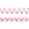 G2PLUS 100PCS Pink Disposable Plastic Nail Art Tattoo Glue Rings Holder Eyelash Extension Rings Adhesive Pigment Holders Finger Hand Beauty Tools (Pink)
