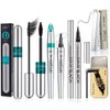 5x Longer Voluminous Eyelashes, 2 in 1 Vibely Mascara & Eyebrow Pencil & Eyeliner & Eyebrow Soap Kit & 10Pcs Eyebrow Trimming Blades, Waterproof No Clumping (5 Set)