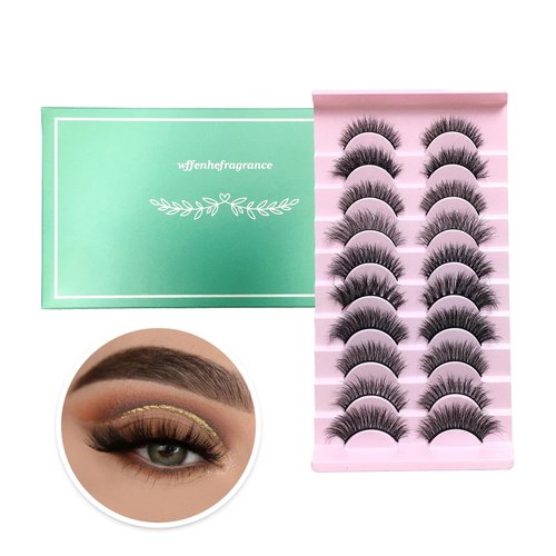 Wffenhefragrance dramatic lashes| 10 hybrid lashes | eyelashes various sizes | Easy to Apply & Reusable |Eyelashes of varied lengths are suitable for various occasions