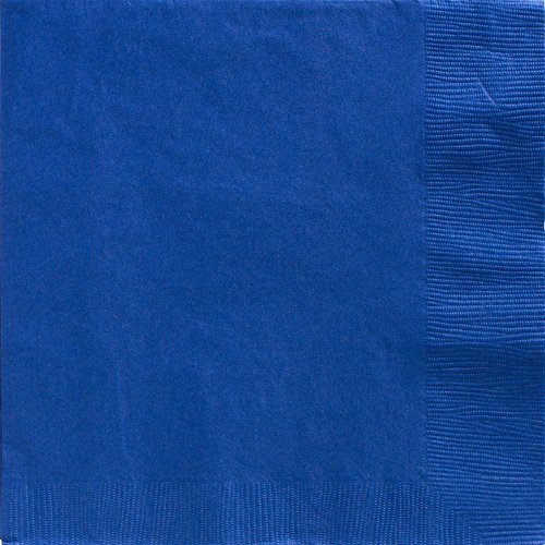 Amscan Big Party Pack Festive Dinner Napkins Tableware, Royal Blue, Paper, 7" x 7", Pack of 50
