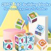 PLAY ABC Building Blocks for Toddlers 1-3, 28 PCS Plastic Baby Alphabet Letters Number Stacking Blocks Set, Preschool Learning Educational Montessori Sensory Toys Gifts for Kids Girls Boys