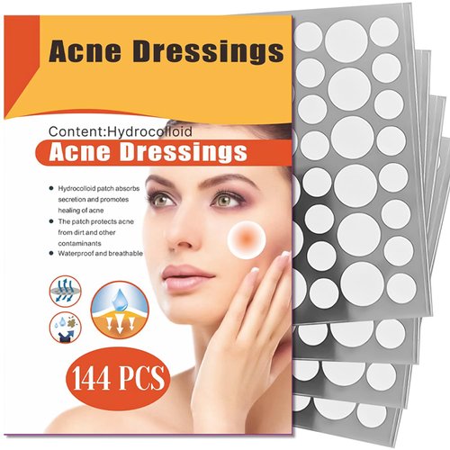 H S T Acne Pimple Patch (144 Counts), Invisible Hydrocolloid Acne Patch with Salicylic Acid, Acne Spot Healing Patch Zit Patches, Spot Stickers for Face and Skin
