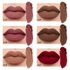 evpct 6Pcs Dark Light Nude Brown Matte Matt Liquid Lipstick Lip Gloss Glossy Set for Black Women, 24 Hour Brown Mauve Red Maroon Silky Velvet Lipstick Lip Liner set labiales matte larga duracion 24