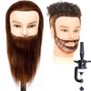 Stancia Mannequin Head, Male Mannequin Head Especially for Barber, Training Head with 14” 100% Human Hair, Manikin Head for Hair Styling and Practice (with Beard)