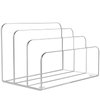 FUCDTEFC Desk Mail Organizer, 3 Section Clear Acrylic File Holder Letter Organizer, Vertical Lightweight Modern Envelope Holder Desk Accessories & Workspace Organizers for Office, Home, School