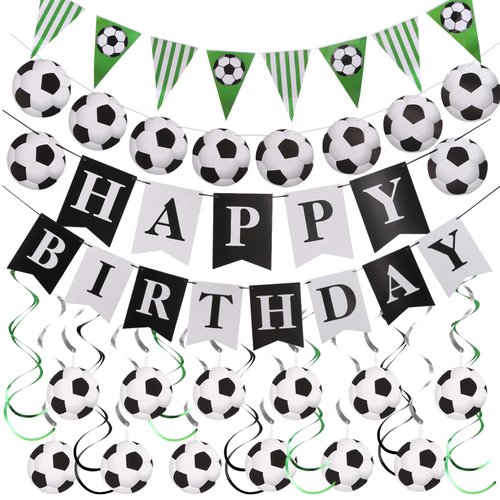 28Pcs Soccer Party Decorations Soccer Birthday Decorations Soccer Hanging Decorations Soccer Part...