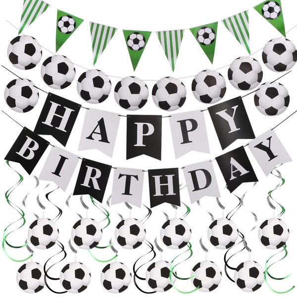 28Pcs Soccer Party Decorations Soccer Birthday Decorations Soccer Hanging Decorations Soccer Party Supplies for Soccer Birthday Party Soccer Theme Party Decorations