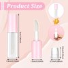 10Pcs Empty Lip Gloss Tubes 1.2ml Pink Round Lipgloss Tubes Clear Mini Refillable Lip Balm Bottles Big Brush Lip Gloss Tube Cosmetic Containers Bottles for Lipstick Samples Lip Balms Travel Split