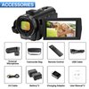 Video Camera YouTube Vlogging Camera Recorder FHD 1080P 24.0MP 3.0 Inch 270 Degree Rotation Screen 16X Digital Zoom Camcorder with Microphone,Remote Control and 2 Batteries