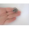 Generic Small mini silver metal blue purple gray flower crystal hair claw clip (Primary color: Gray)