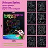 JUNQIU Scratch Art for Kids, Rainbow Scratch Paper Art Set - Unicorn, Arts and Crafts for Kids Ages 4-8 Girls Boys, Kids Activity & Christmas Crafts, Stocking Stuffers for Kids