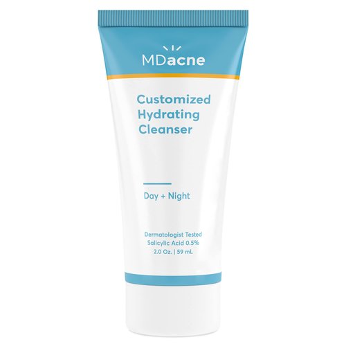MDacne Hydrating Facial Cleanser with Micronized Salicylic Acid 0.5% - Acne Treatment with Plant-Based Ingredients to Remove Dirt & Oil, Protect Skin & Unclog Pores - Soothes Redness & Inflammation