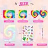 Tie Dyed Stationery Set - 69 PCS Rainbow Girls Stationery Paper with Lines Letter Paper for Kids Christmas Birthday Party Gift Letter Writing Kit with Greeting Cards Stickers and Pen