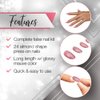 Ardell Nail Addict Artificial Nail Set, Sweet Pink Glossy Rounded Press On Nails, 24 Glue On Nails For An Easy Manicure