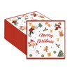 40PCS Merry Christmas Paper Napkins 13 x 13 Inches White Luncheon Napkins Cocktail Napkins Disposable Christmas Theme Decorations for Birthday, Christmas Theme Party Supplies