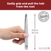 Regine Switzerland Professional Tweezers Slant Tip - Etched Tip Brow and Eyebrow Tool for Men and Women - Precision Tweezers for Fine Hair, Chin, Lash Extensions - Stainless Steel Handmade Beauty Tool
