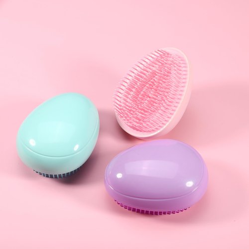 VOCOSTE Hair Brush, Portable Hair Brush, Detangling Hair Brush, Mini Egg Shape Massage Hair Brush for Travel, Blue