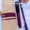2Pcs Matte Light Purple Lip Liner and Lipstick Makeup Set, Matte Liquid Lipstick 24H and with Lip Liner Set Waterproof Long Lasting labiales mate 24 horas originales matte larga duracion 24 01+13