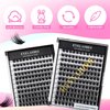 Hannahool Mixed 8-12-14-16mm/8-10-12-14mm/10-12-14-16mm/14-15-16mm Wide Stem Individual False Eyelashes Soft Lightweight Volume Eyelashes Extensions Makeup Cluster Lashes (mixed 10-12-14-16mm)
