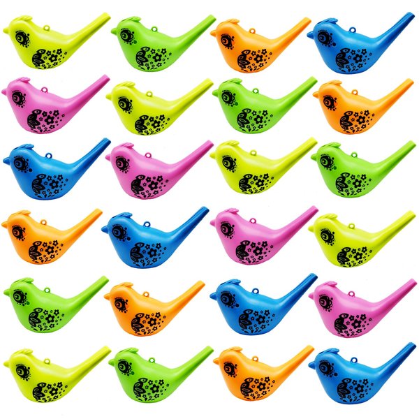 24 Pcs Bird Water Whistle Party Whistles for Kids Novelty Water Warblers Bird Whistle Toy Musical Instrument Toy for Party Favors,Birthday Gift, Party Gifts