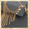 SAWINDA Gold Rhinestone Head Chain Jewelry Tassel Crystal Pendant Headpiece Wedding Bridal Halloween Costume Prom Hair Chain Headbands Goddess Egyptian Head Piece for Women