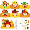 Lonfliness 30 Sets Fall Scarecrow Head Craft Kit DIY Autumn Thanksgiving Scarecrow Art Craft Make Your Own Scarecrow Head Set for Kindergarten Kids Home Classroom Game Activities Supplies