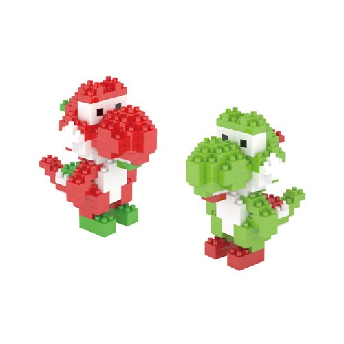 EBTY DREAMS Inc. - Set of 2 Red Yoshi, Green Yoshi Educational DIY Model Mini Building Blocks