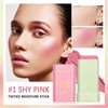 MEICOLY Multi Use Makeup Blush Stick,On-the-Go 2-in-1 Lip Cheek Cream Blush Stick,Waterproof Solid Face Blush Makeup Cheek Tint,Natural Matte Blush Stick for Cheeks,Tinted Moisture Stick,01 Shy Pink