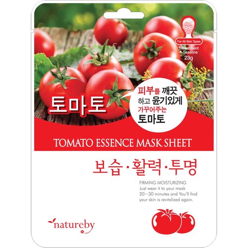 TNB Natureby Collagen Essence Korean Face Mask(10 sheets), Moisturizing Mask Sheet Pack, Korean Skin Care For All Skin Types. (Tomato)