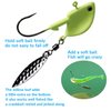 QualyQualy Bladed Jig Heads Swimbait Jig Head with Willow Blade 3D Eyes Fish Head Underspin Fishing Jigs Weighted Spin Head Jig Heads for Bass Trout Walleye Crappie 1/8oz