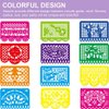 5 PCS Mexican Party Banners, Fiesta Party Decoration, Dia De Los Muertos Ofrenda Decoration Day of The Dead Decor, Cinco De Mayo Plastic Papel Picado, Mexico Birthday Party Supplies, 12 Patterns/90 FT