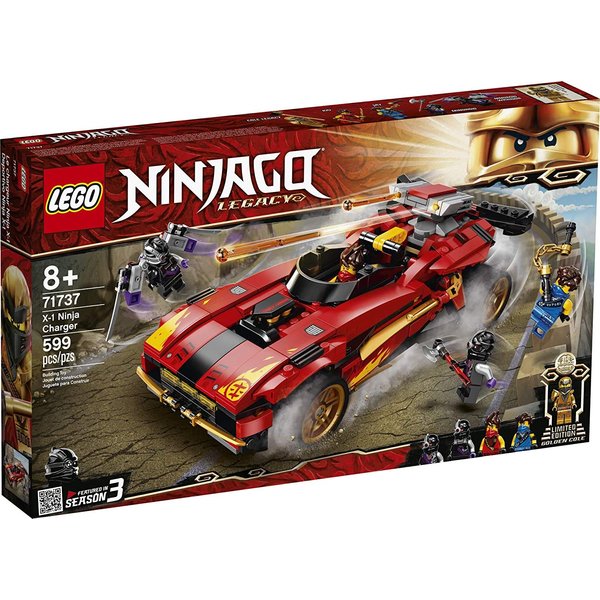 LEGO NINJAGO Legacy X-1 Ninja Charger 71737 Ninja Toy Building Kit Featuring Motorcycle and Collectible Minifigures, New 2021 (599 Pieces)