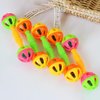 Rosojodg 2Pcs Multi-Color Bird Parrot Toy Rattle Birds Fun Exercise Plastic Double-Headed Bell Pet Toys Dumbell Foot Toy Small and Medium Birds Foraging Foot Toy Bird Toys