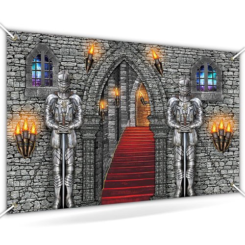 Avezano Medieval Party Banner Medieval Castle Backdrop Medieval Castle Backdrop Medieval Party Decorations Medieval Themed Party Supplies 70.8 x 43.3 Inch