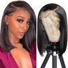 Bob Wig Human Hair 12 Inch 13x4 HD Lace Front Wigs Human Hair Straight Glueless Bob Lace Frontal Wig Human Hair Pre Plucked With Baby Hair 150% Density Short Bob Wigs for Black Women Natural Black