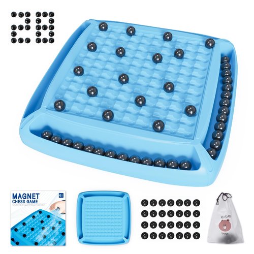 Magnetic Game Chess, Fun Family Magnet Chess Game with 28pcs Stones, Magnet Chess Board Game for Kids and Adults, Magnetic Game Gifts for Boys & Girls, 2-4 Players