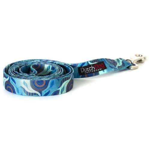 Dutch Dog Amsterdam Fashion Dog Leash, 5-Feet, Aqua Flora