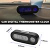 Dickno 2 in 1 Car Digital Thermometer Clock, Mini Electronic Luminous Auto Dashboard Temperature Clock, Universal Vehicle LCD Backlight Portable Tiny Digital Dashboard Clock
