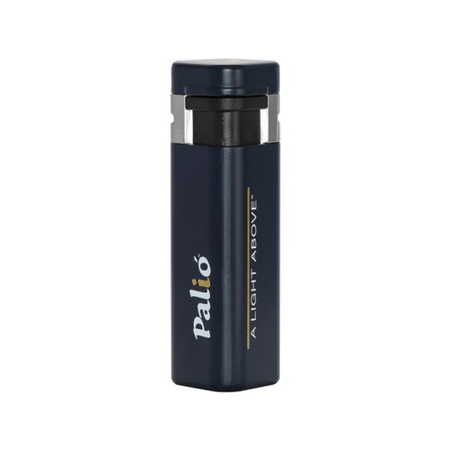 Palió Treo Triple Jet Flame Butane Torch Lighter for Cigars, Navy Blue | Wind Resistant, Oversized Refillable Fuel Tank, Adjustable Flame, Easy Push Ignition, Flip-Top Lid, High Altitude Tested