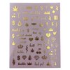 Impressed Authentic 5 Sheets Luxury Nail Art Stickers 500+ Chrome Gold Customized Nail Decals for Fake Nail Design Decorations and Salon Nails Accessories
