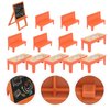 Plastic Dollhouse Furniture 13pcs Miniature Classroom Furniture Accessories Plastic Dollhouse Desk and Chair Blackboard Model Mini Classroom Desk Accessory Miniature Dollhouse Kit