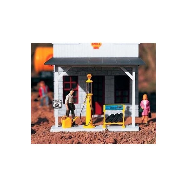 Piko G Scale Model Train Buildings - Shell Gas Pump & Accessories - 62284