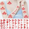 Y 10 Sheet Red Eye Makeup Temporary Tattoo Stickers Women Girls Makeup Festival Carnival Birthday Party Fake Body Tattoos for Girls Beautiful Cosmetics Theme Face Tattoos Body Tattoos