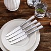 KEAWELL Premium 9.5" Louis Dinner Knives, Set of 4, Stainless Steel Dishwasher Safe, Serrated Knives (Hammered)