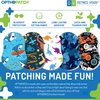 OPTHOPATCH Kids Eye Patches - Fun Boys Design - 90+10 Bonus Latex Free Hypoallergenic Cotton Extra Sensitive Adhesive Bandages for Amblyopia & Cross Eye-3 Reward Chart Posters by Defined Vision