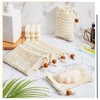 Cunhill 40 Pack Soap Saver Bag Sisal Soap Bag Exfoliating Soap Pouch with Drawstring Bar Soap Bag with Wooden Bead Foaming and Drying Soap Exfoliating Net Soap Saver for Bath and Shower