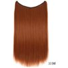 iLUU 22inch 80g #119 Orange Red Color Thick Secret Fish Line Long Straight Hair Extension Copper Red Synthetic Hair Extensions Wig Invisible Transparent String Hairpiece for Women Girl