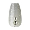 KISS imPRESS No Glue Mani Press On Nails, Premium, 'Legacy', Gray, Medium Size, Coffin Shape, Includes 30 Nails, Prep Pad, Instructions Sheet, 1 Manicure Stick, 1 Mini File