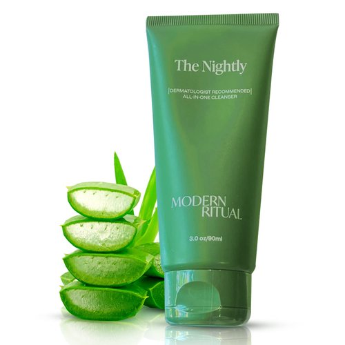 MODERN RITUAL 3 fl oz Facial Cleanser - All in One Night Time Salicylic Acid Cleanser with Hyalur...